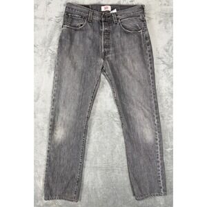 Vintage‎ Levi's 501 Men's 32x34 Straight Button Fly Black Denim Pants Jeans